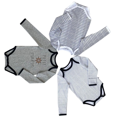 100% Cotton Customized Color Snap Button Long Sleeve Romper for Newborn Baby in Winter